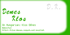 denes klos business card